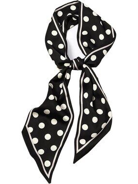 Women's  Black White Circule Elegant Oblique Angle Scarves Bag Scarfs